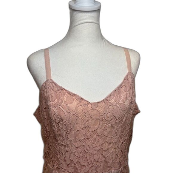 Simply Styled Floral Lace Pink Slip Maxi Dress Womens Stylish Fashion - Picture 3 of 6